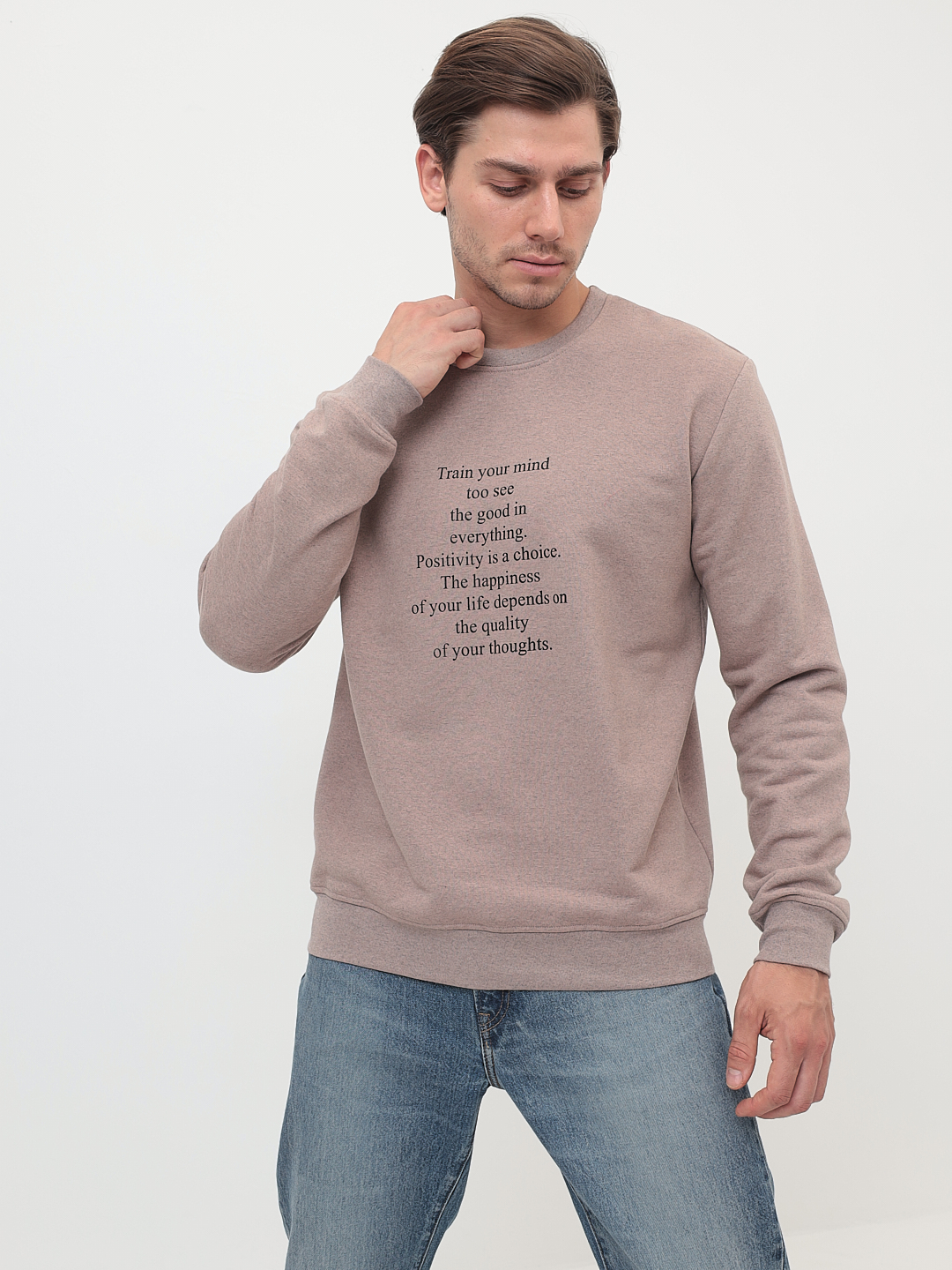 G121-Quote-RM-4001(бежев м.) Свитшот мужской