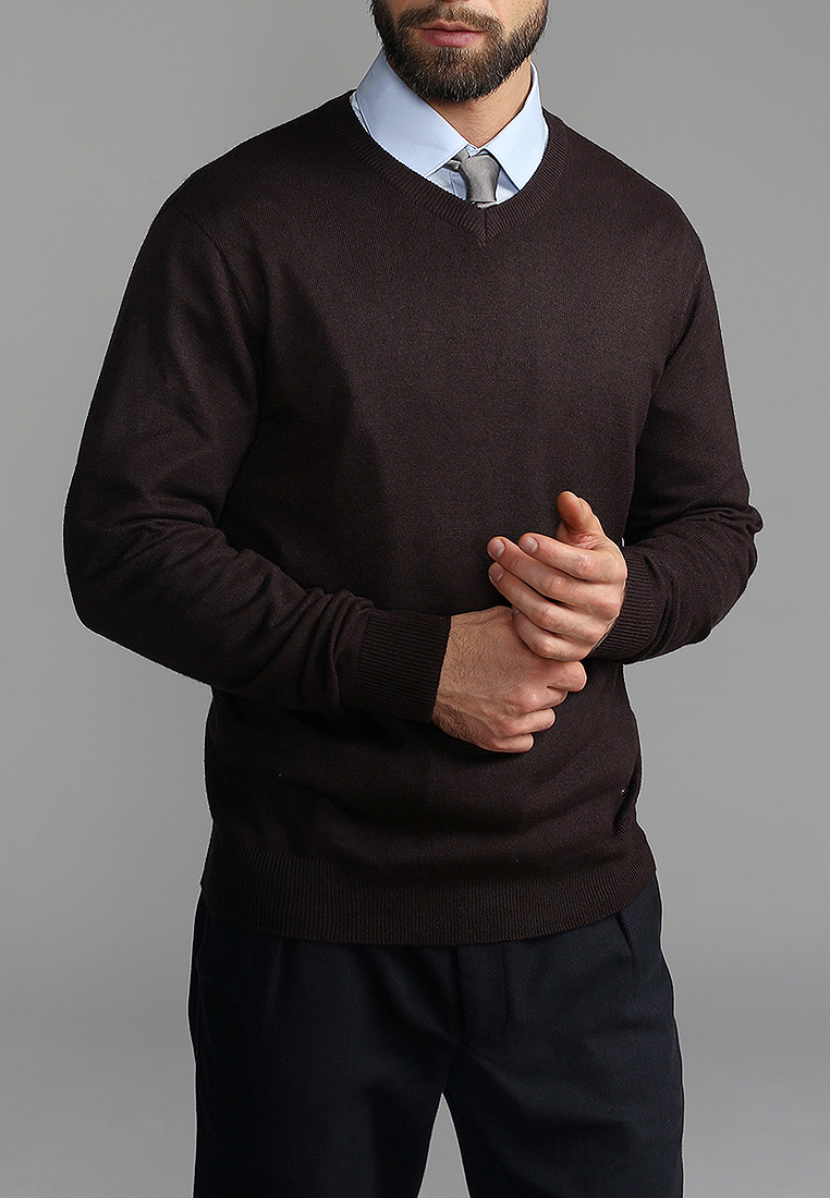 G124-DA54 шоколад Джемпер мужской
