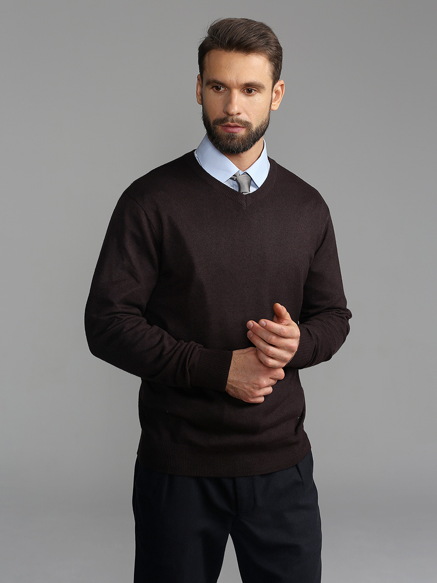 G124-DA54 шоколад Джемпер мужской