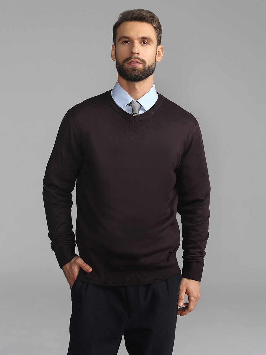 G124-DA54 шоколад Джемпер мужской