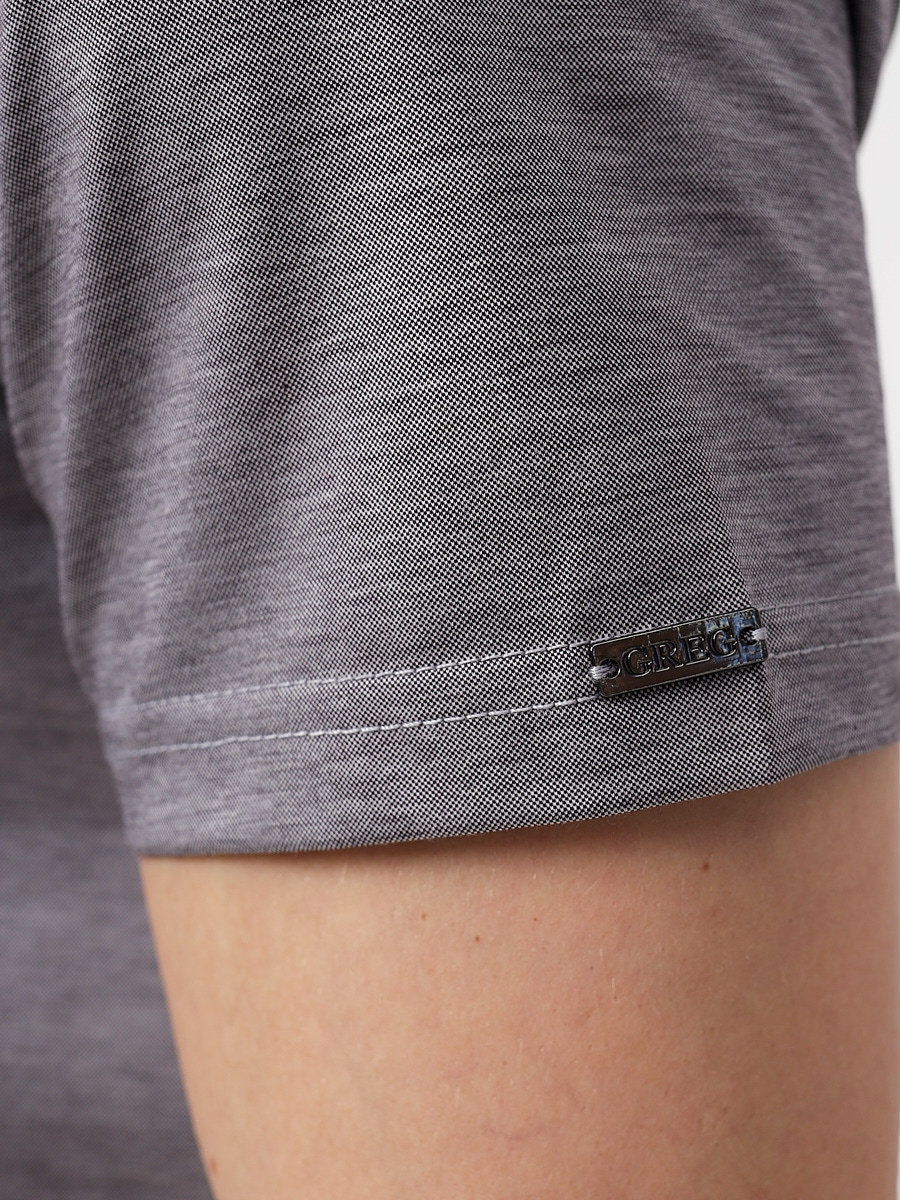 G154-PM12-LT1637 (серый) Джемпер мужской с воротником поло короткий рукав