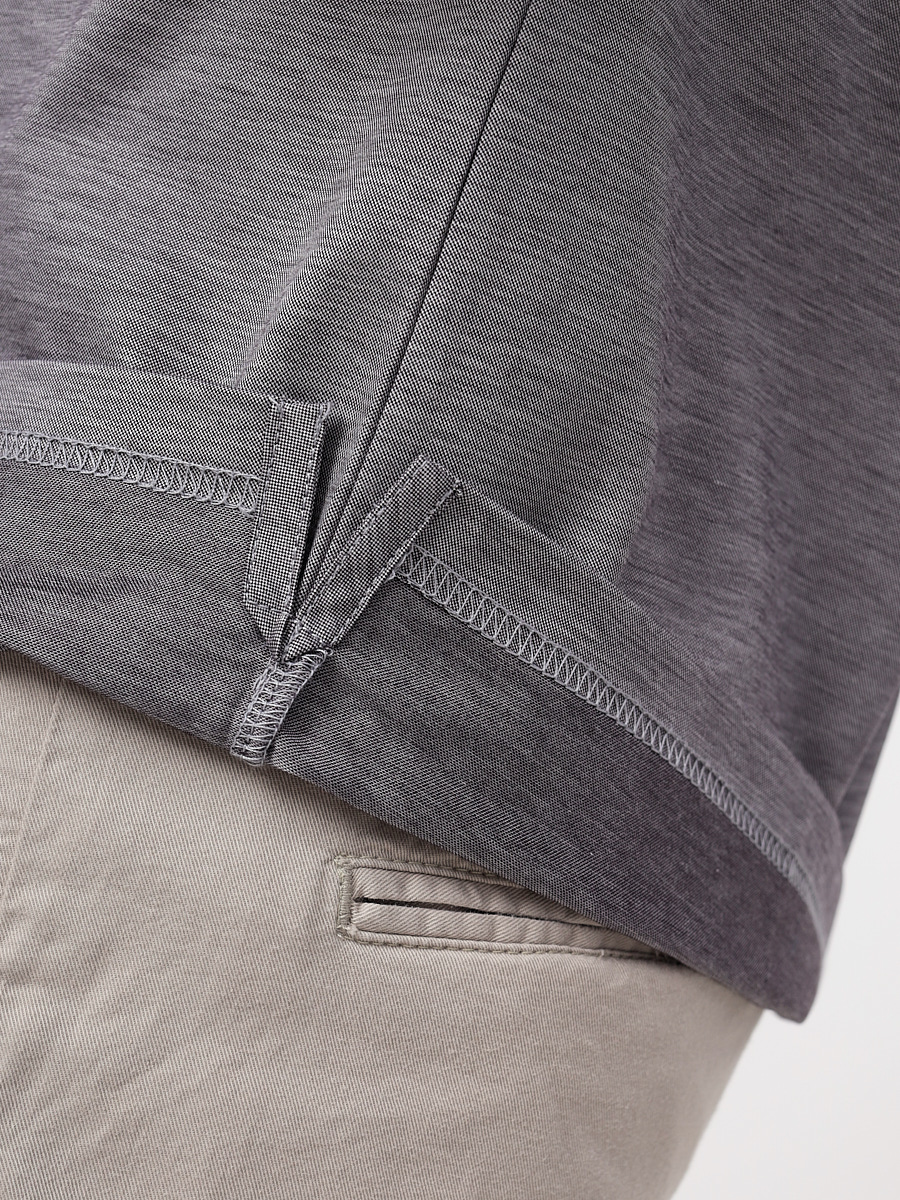 G154-PM12-LT1637 (серый) Джемпер мужской с воротником поло короткий рукав