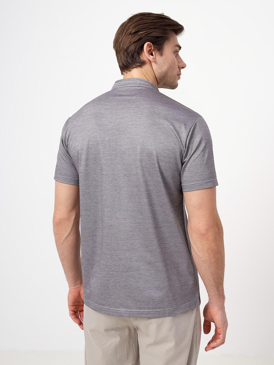 G154-PM12-LT1637 (серый) Джемпер мужской с воротником поло короткий рукав