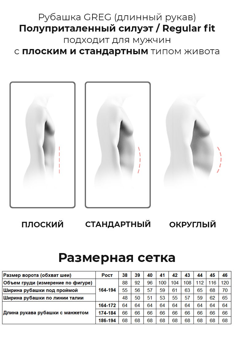 100/191/494/Z/1 STRETCH Сорочка мужская длинный рукав