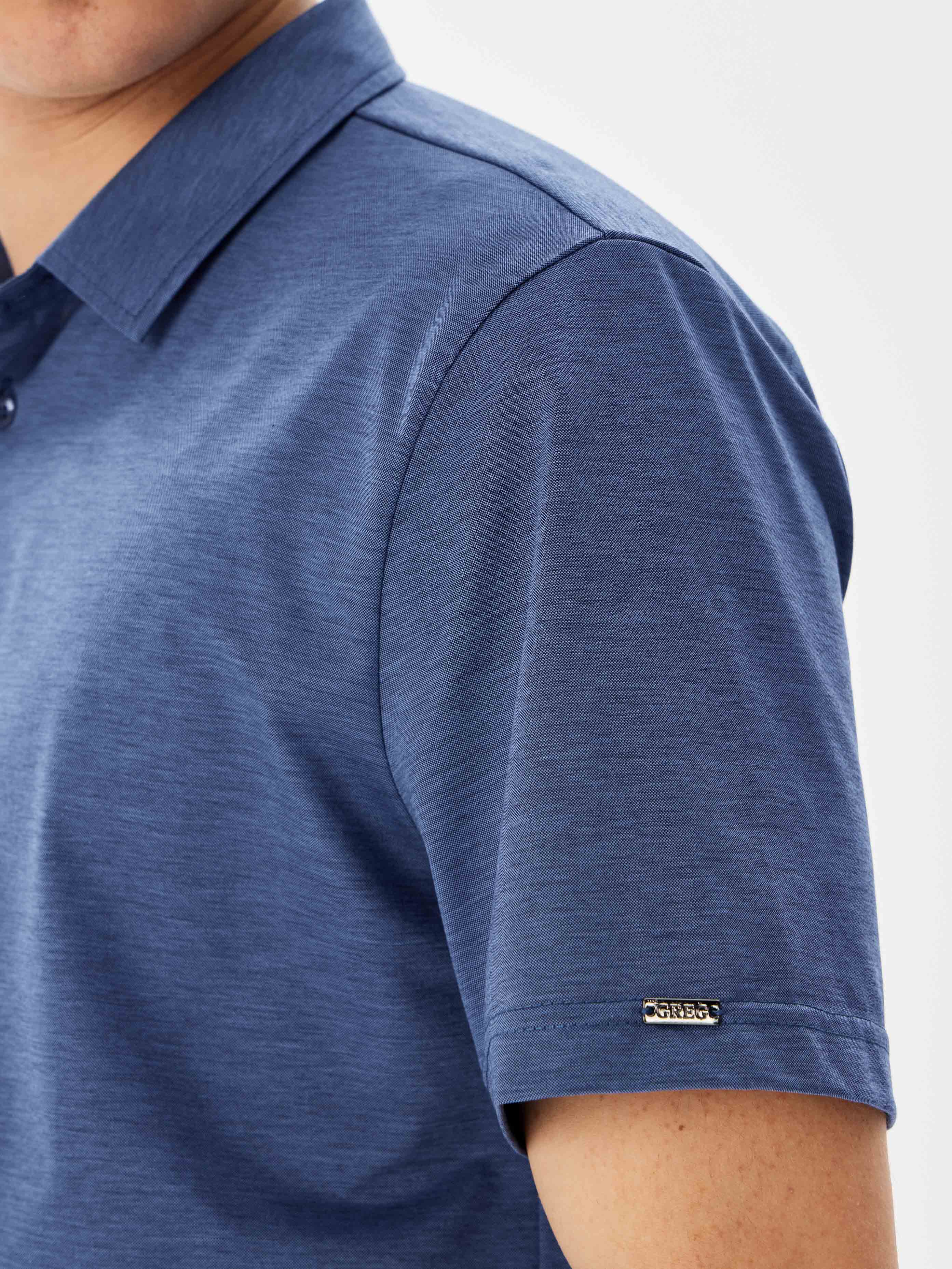 G143-PM-LT1631 (синий) Рубашка трикотажная мужская короткий рукав