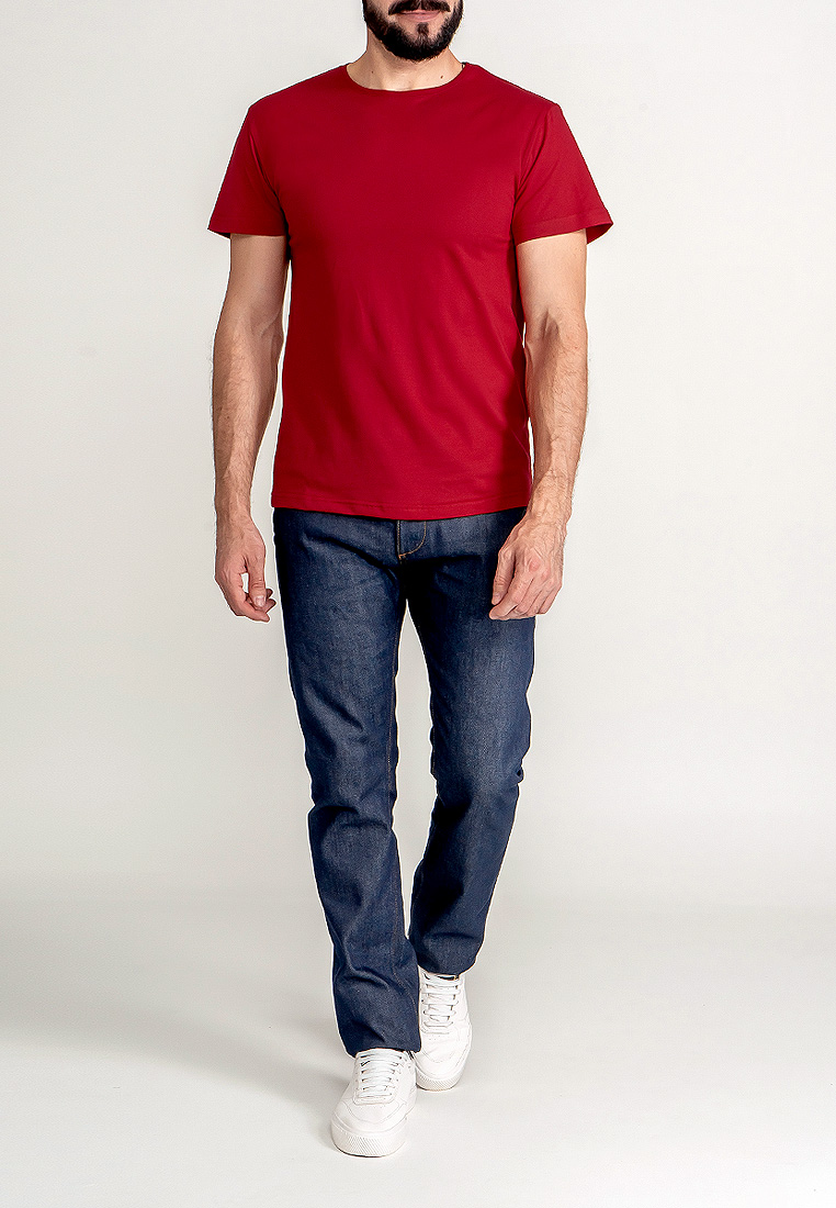 G145-RD-1056_R (красный) Футболка мужская короткий рукав