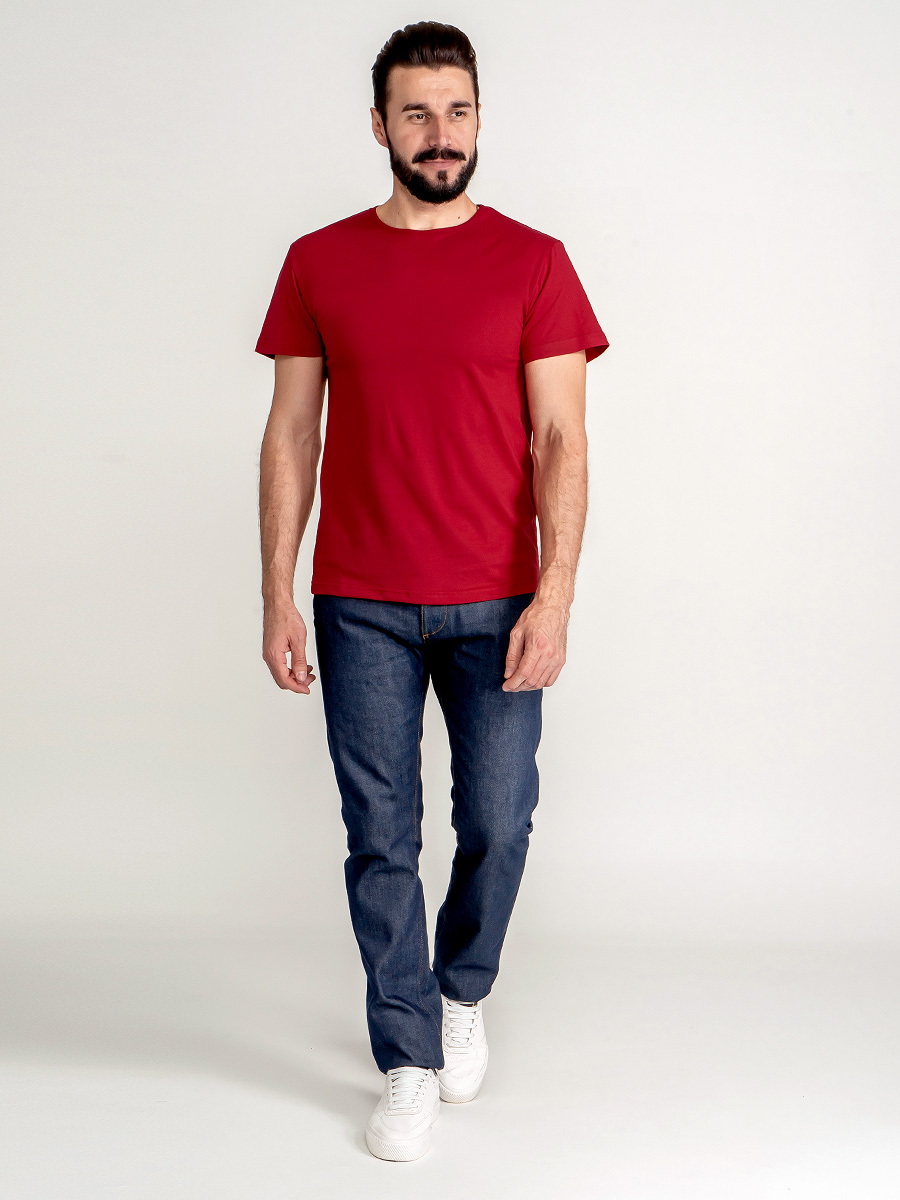 G145-RD-1056_R (красный) Футболка мужская короткий рукав