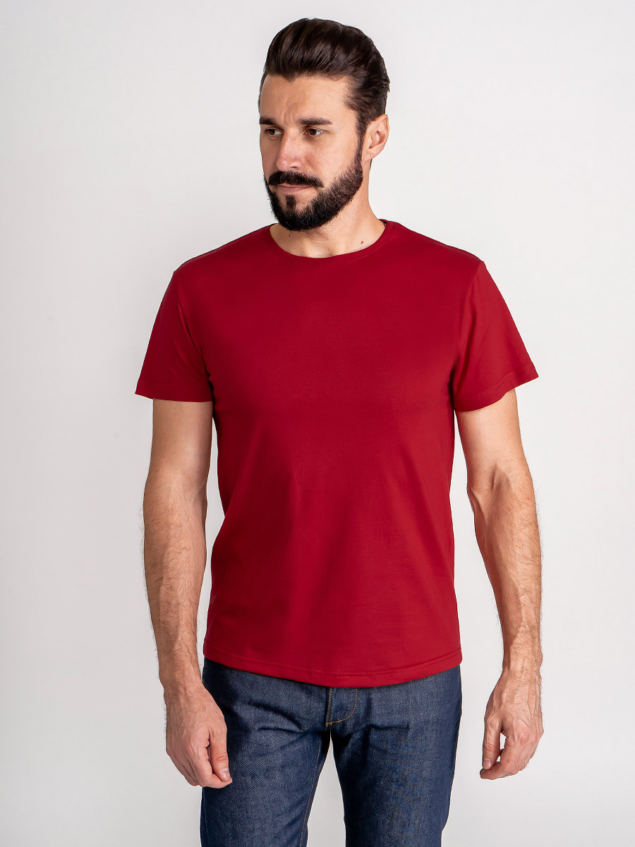 G145-RD-1056_R (красный) Футболка мужская короткий рукав