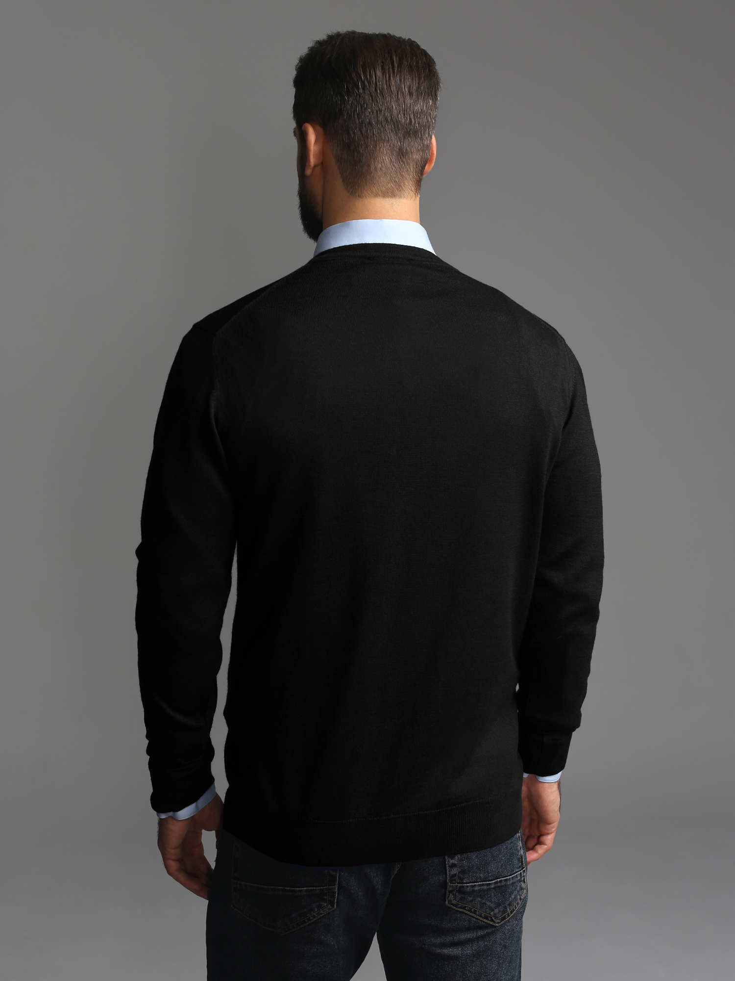 G124-AN181018А (черный) Джемпер мужской