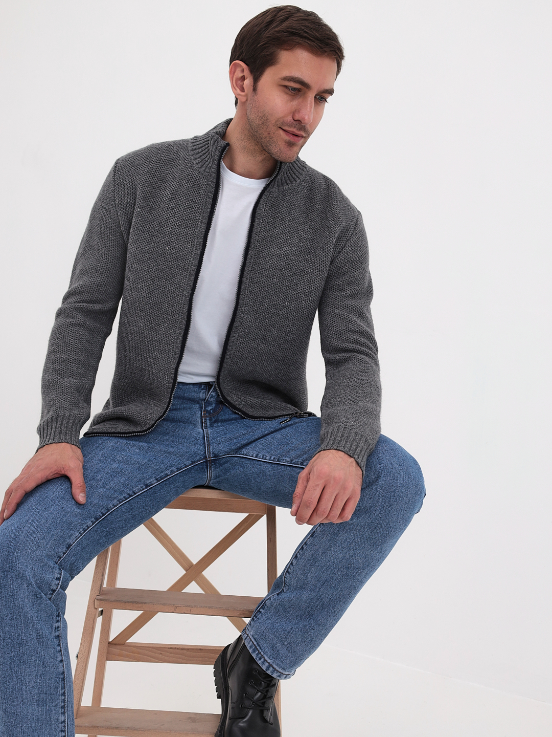 G139-соты D2 (серый) Жакет мужской