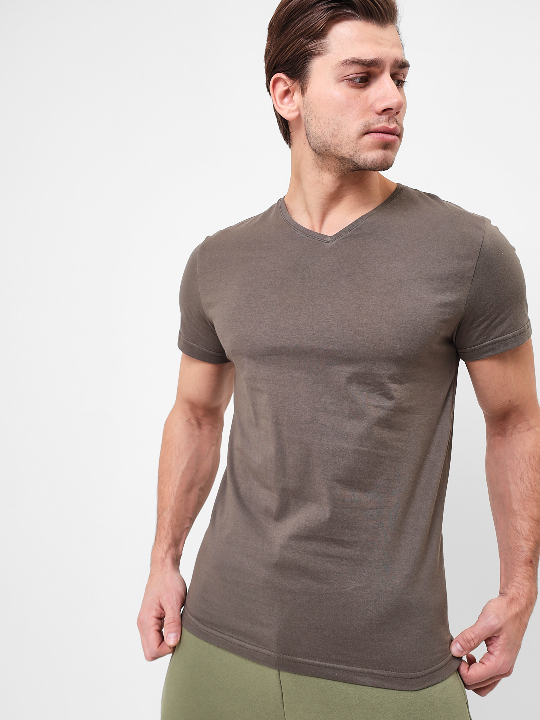 G146-RD-8025 (хаки) Футболка мужская короткий рукав