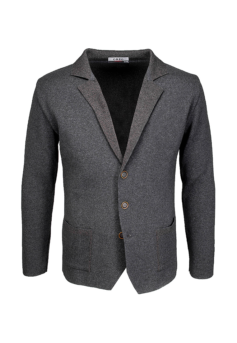 G136-KF-отделка (серый) Кардиган мужской