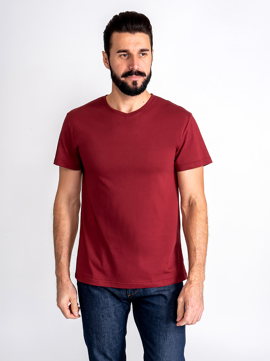 G146-RD-1061_R (бордовый) Футболка мужская короткий рукав