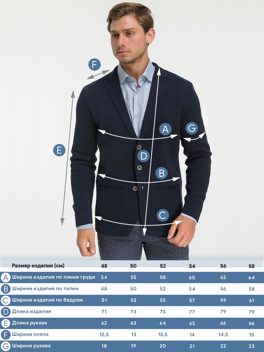 G136Z-KF-зигзаг (синий/т.синий) Кардиган мужской