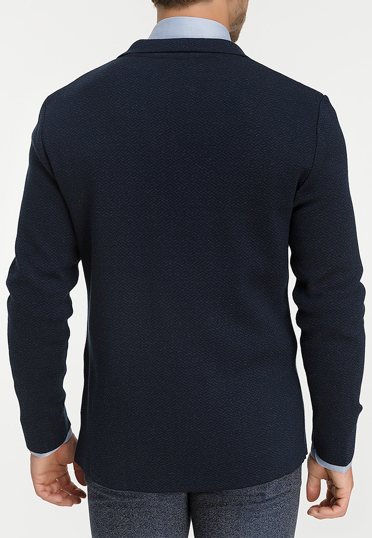 G136Z-KF-зигзаг (синий/т.синий) Кардиган мужской