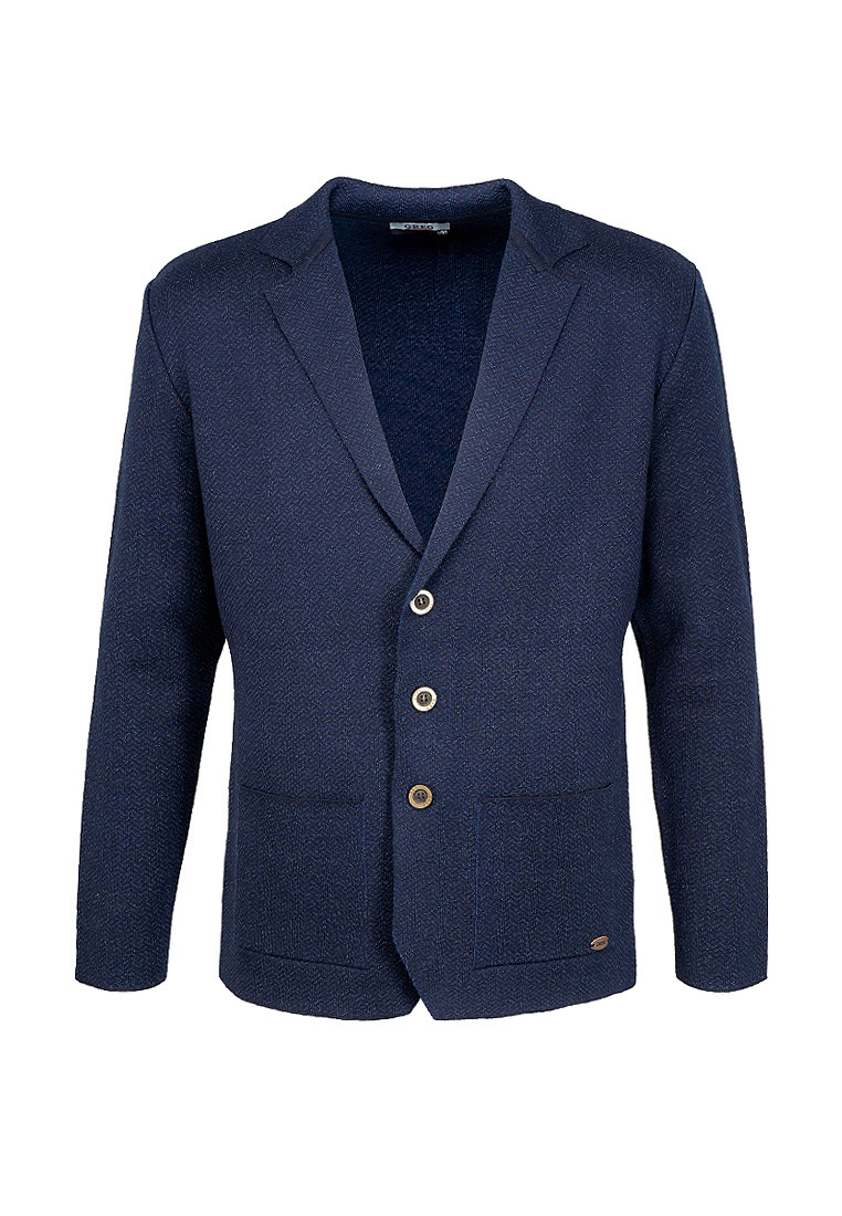 G136Z-KF-зигзаг (синий/т.синий) Кардиган мужской