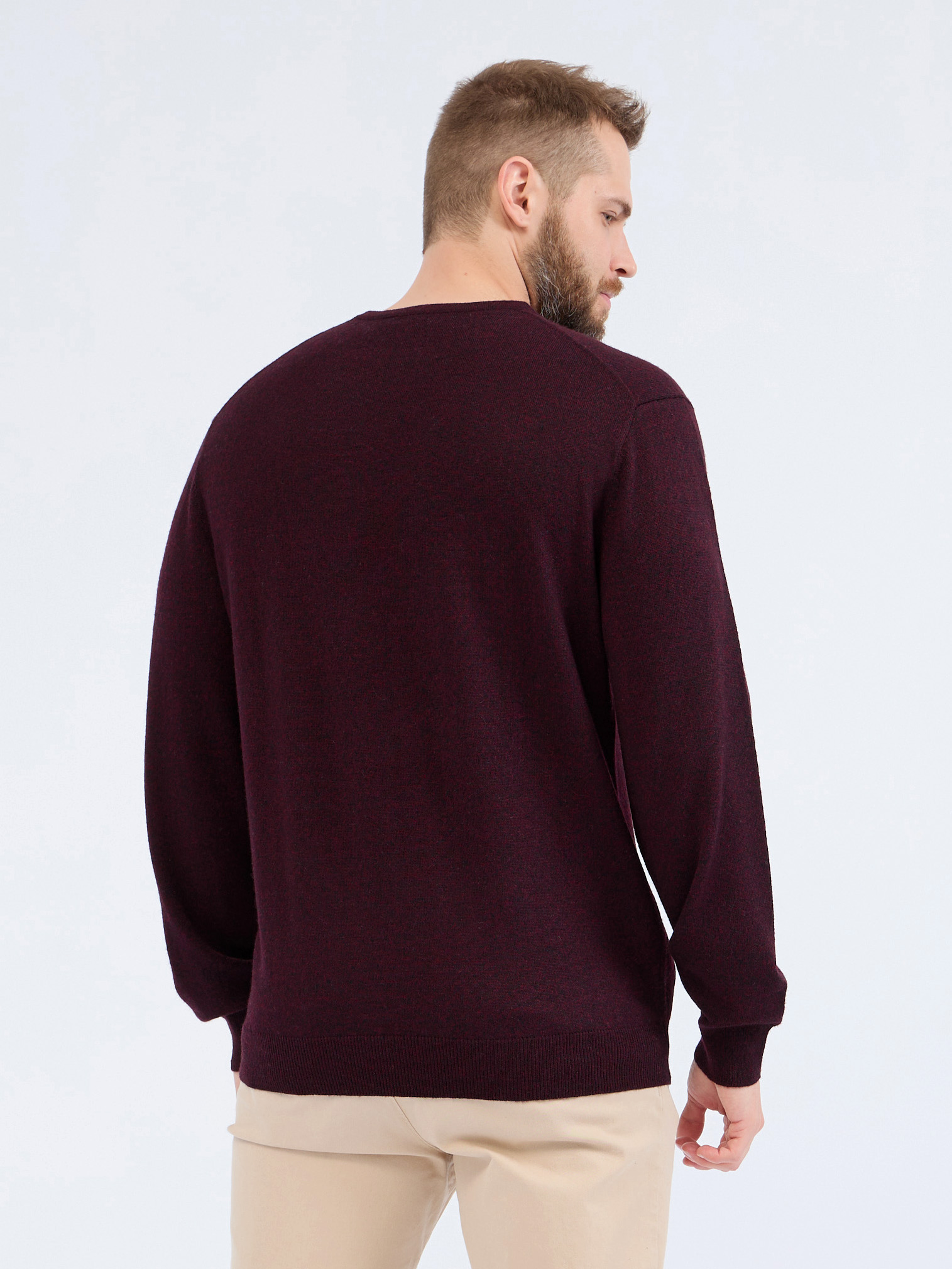 G121-DA491 бордо/черный Джемпер мужской