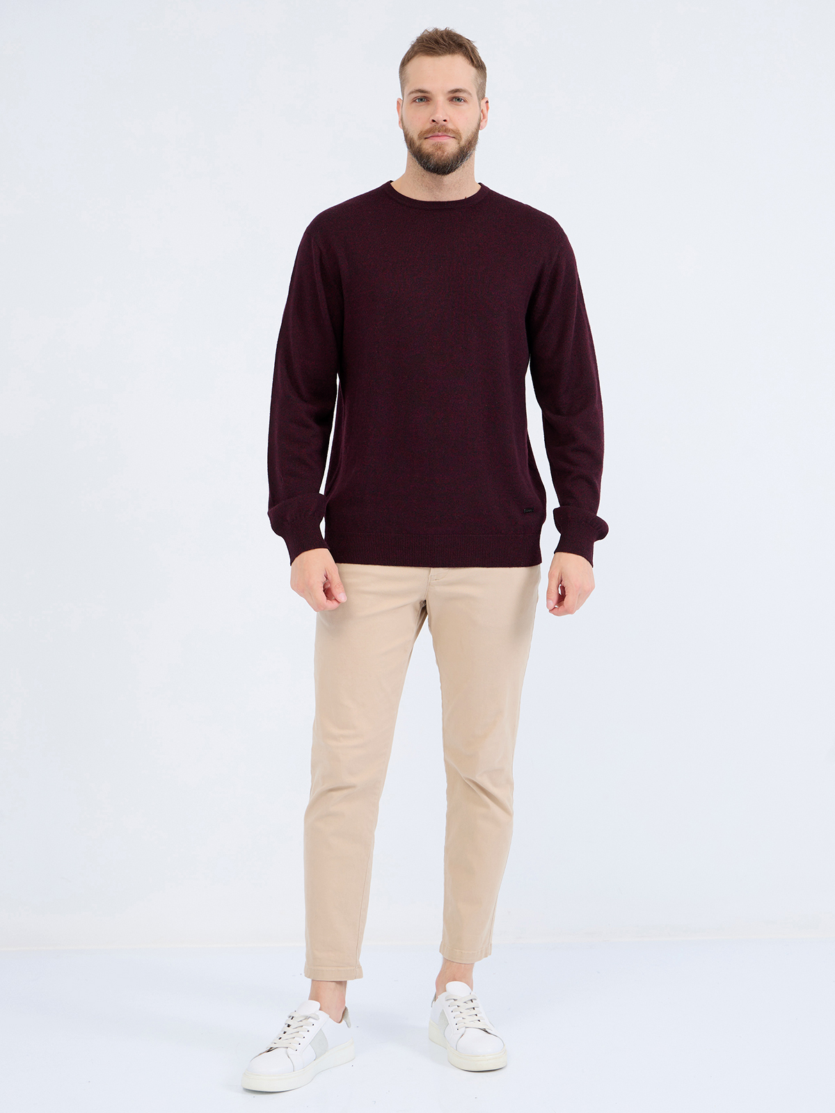 G121-DA491 бордо/черный Джемпер мужской