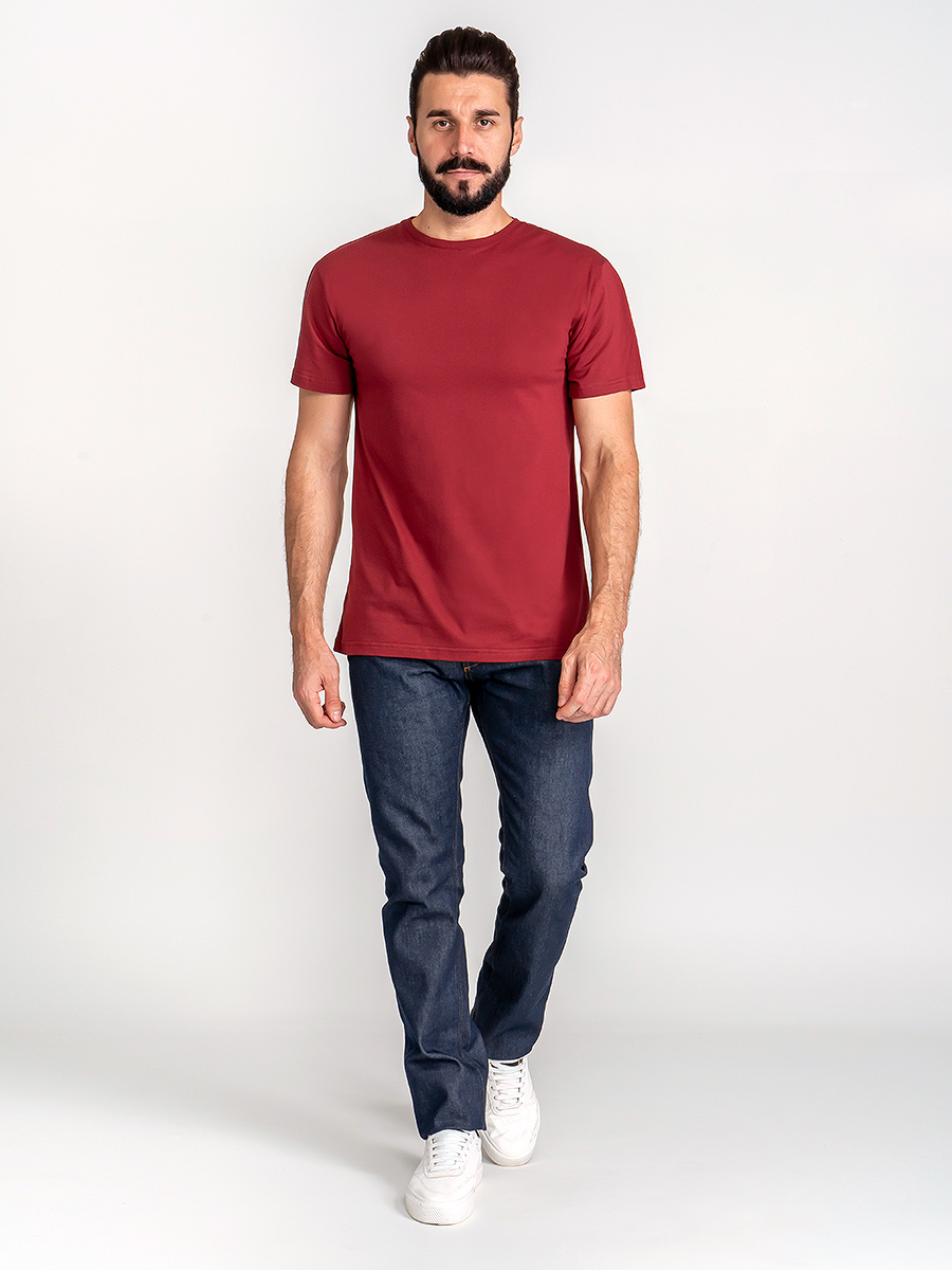 G145-RD-1061 (бордовый) Футболка мужская короткий рукав