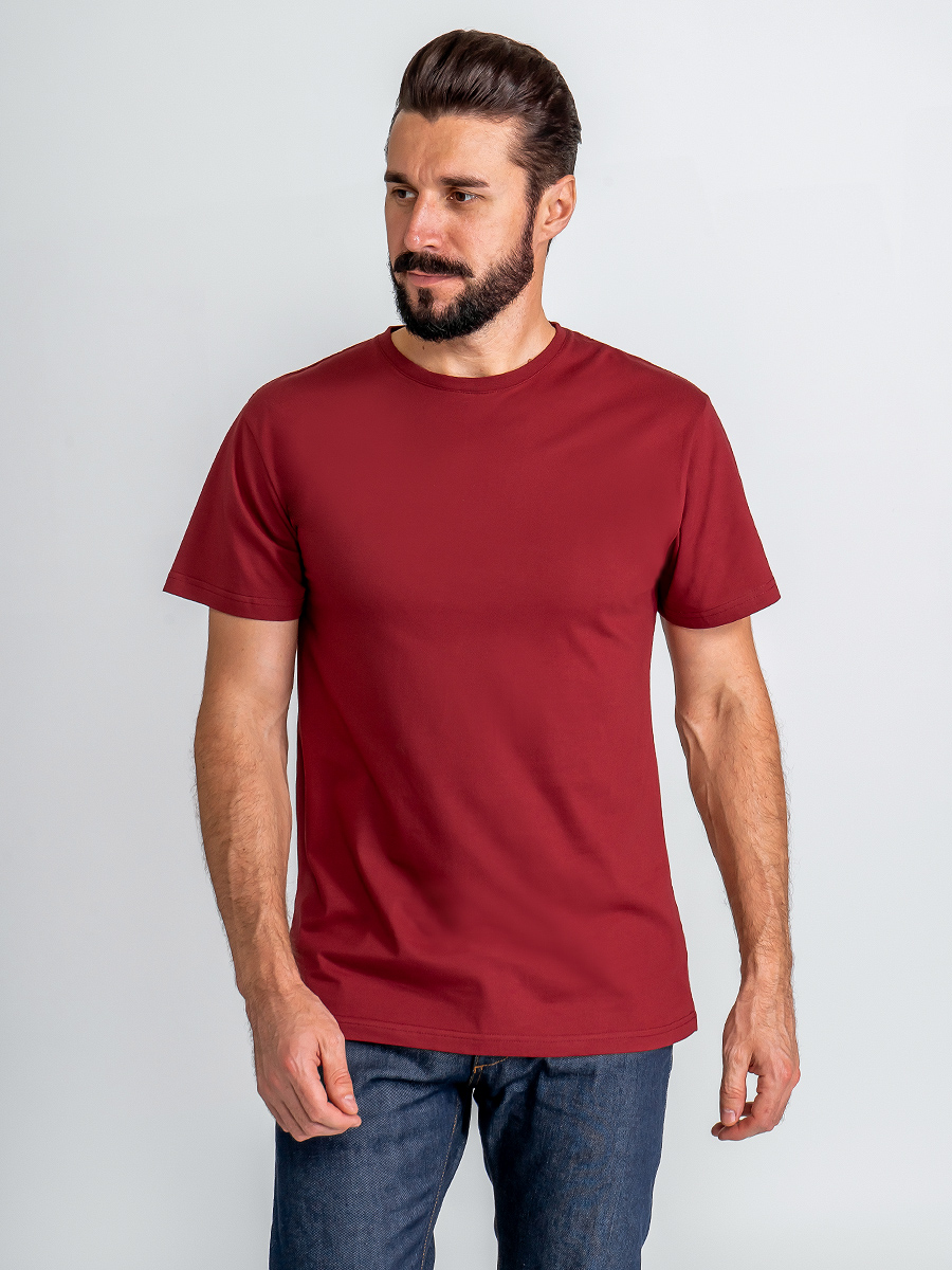 G145-RD-1061 (бордовый) Футболка мужская короткий рукав