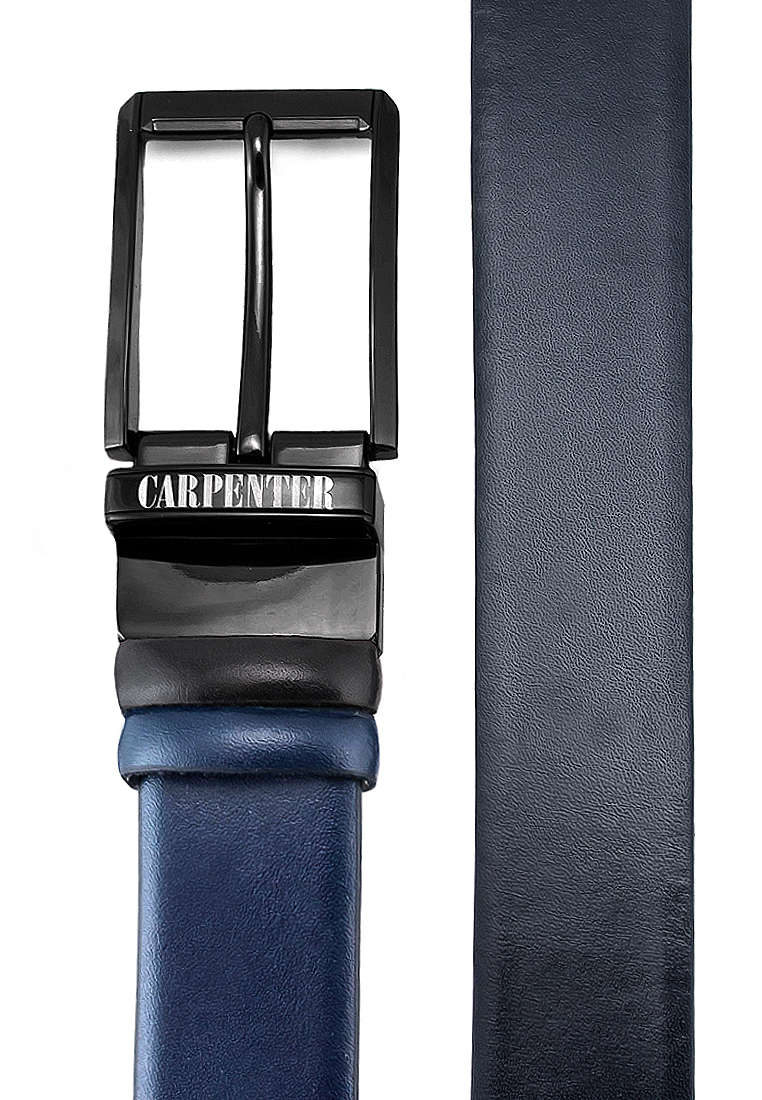 Cr2/37.17 двустор.т.синий+синий Ремень кожаный мужской