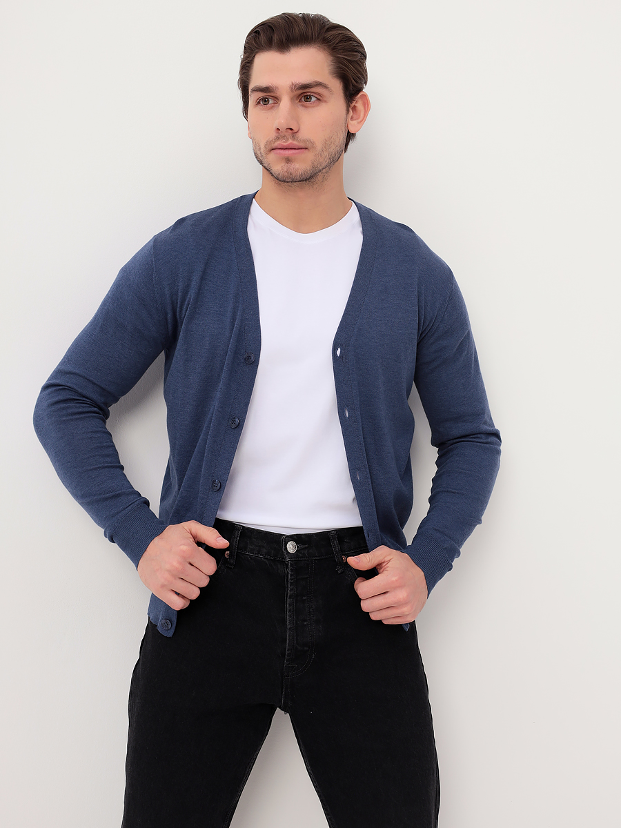 G135-AC271 (джинс) Кардиган мужской