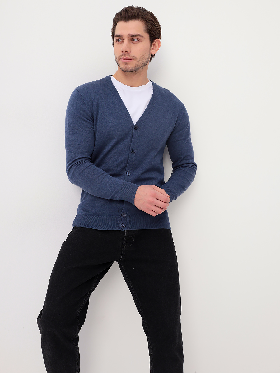 G135-AC271 (джинс) Кардиган мужской