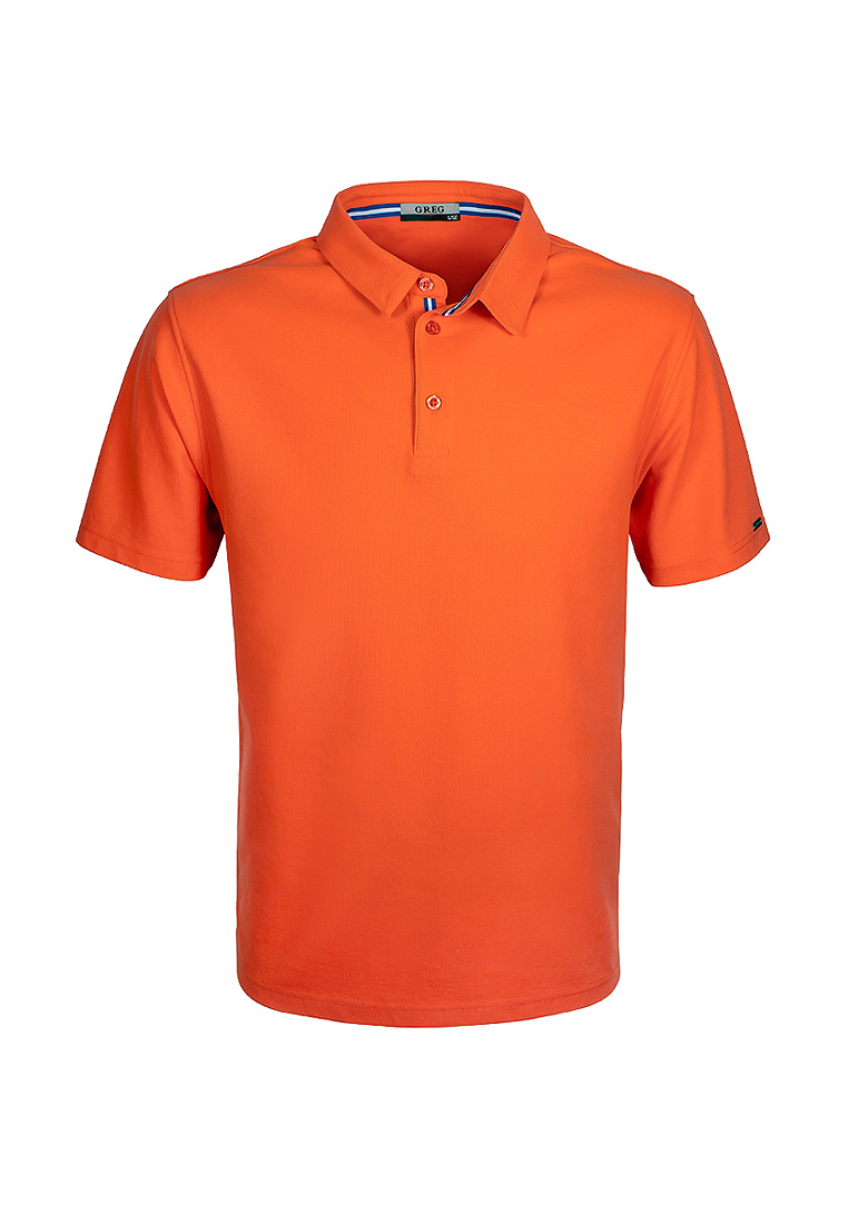 G144-RH62-38 (коралл) Джемпер мужской с воротником поло короткий рукав