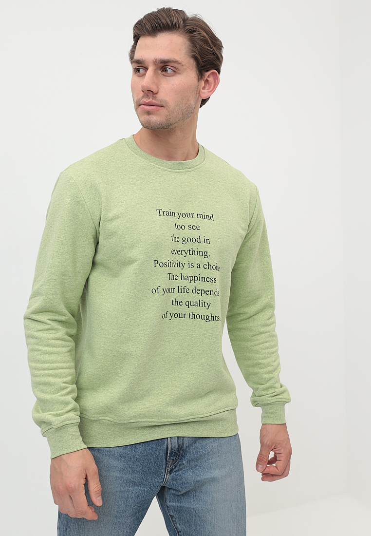 G121-Quote-RM-8001 1*1(лайм м) Свитшот мужской