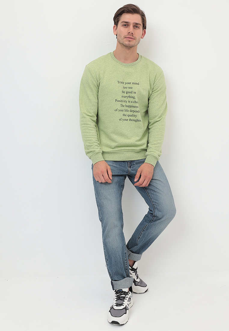 G121-Quote-RM-8001 1*1(лайм м) Свитшот мужской