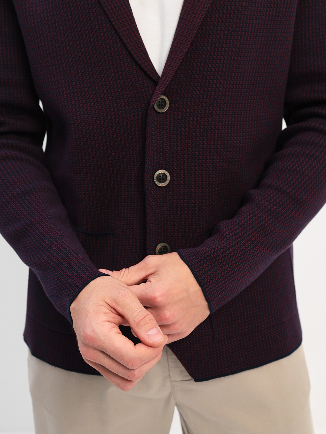 G136Z-KF-микро Z (т.син./бордо) Кардиган мужской