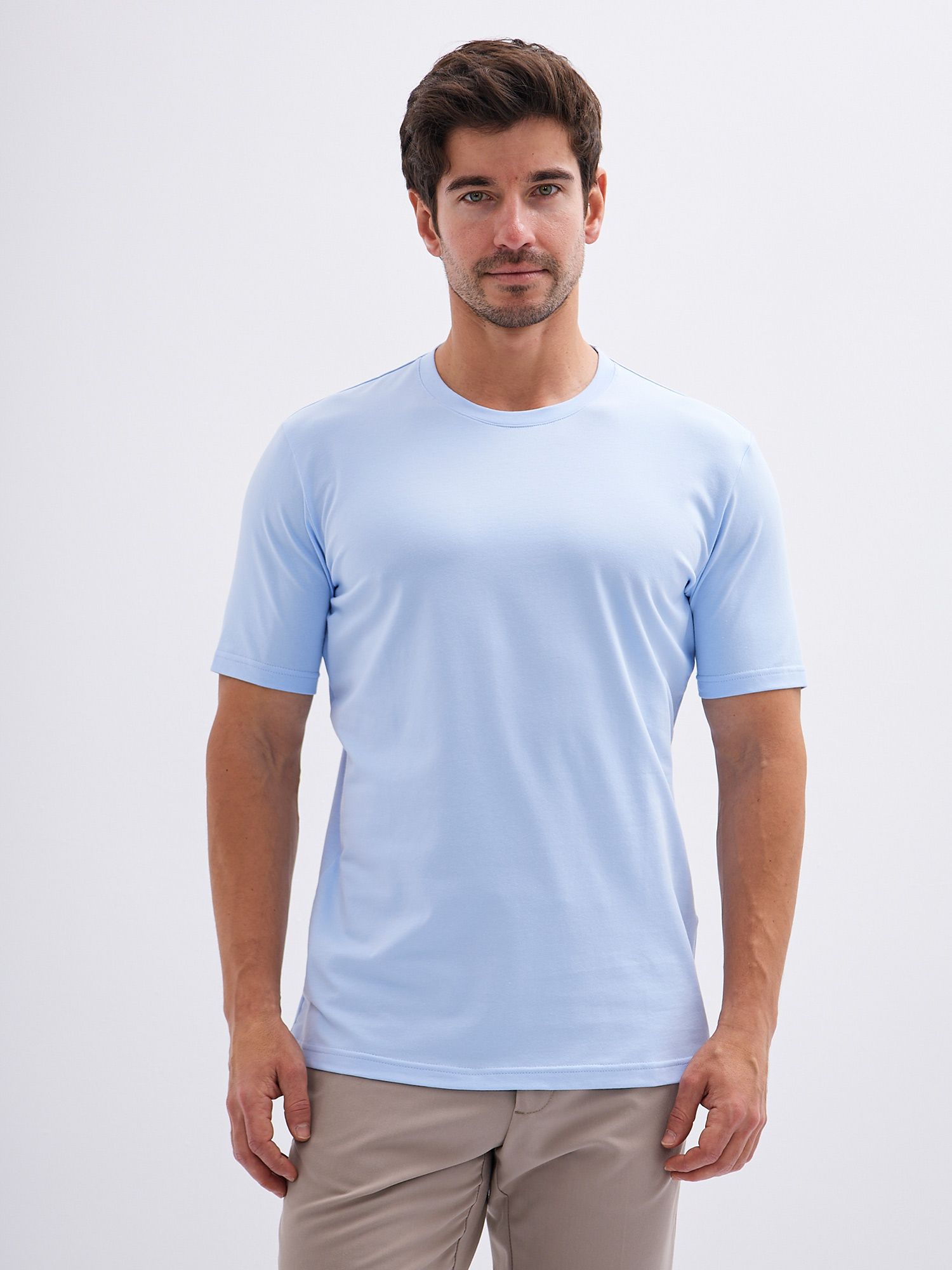 G145-KO-SA-S5120-N (св.голубой) Футболка мужская короткий рукав