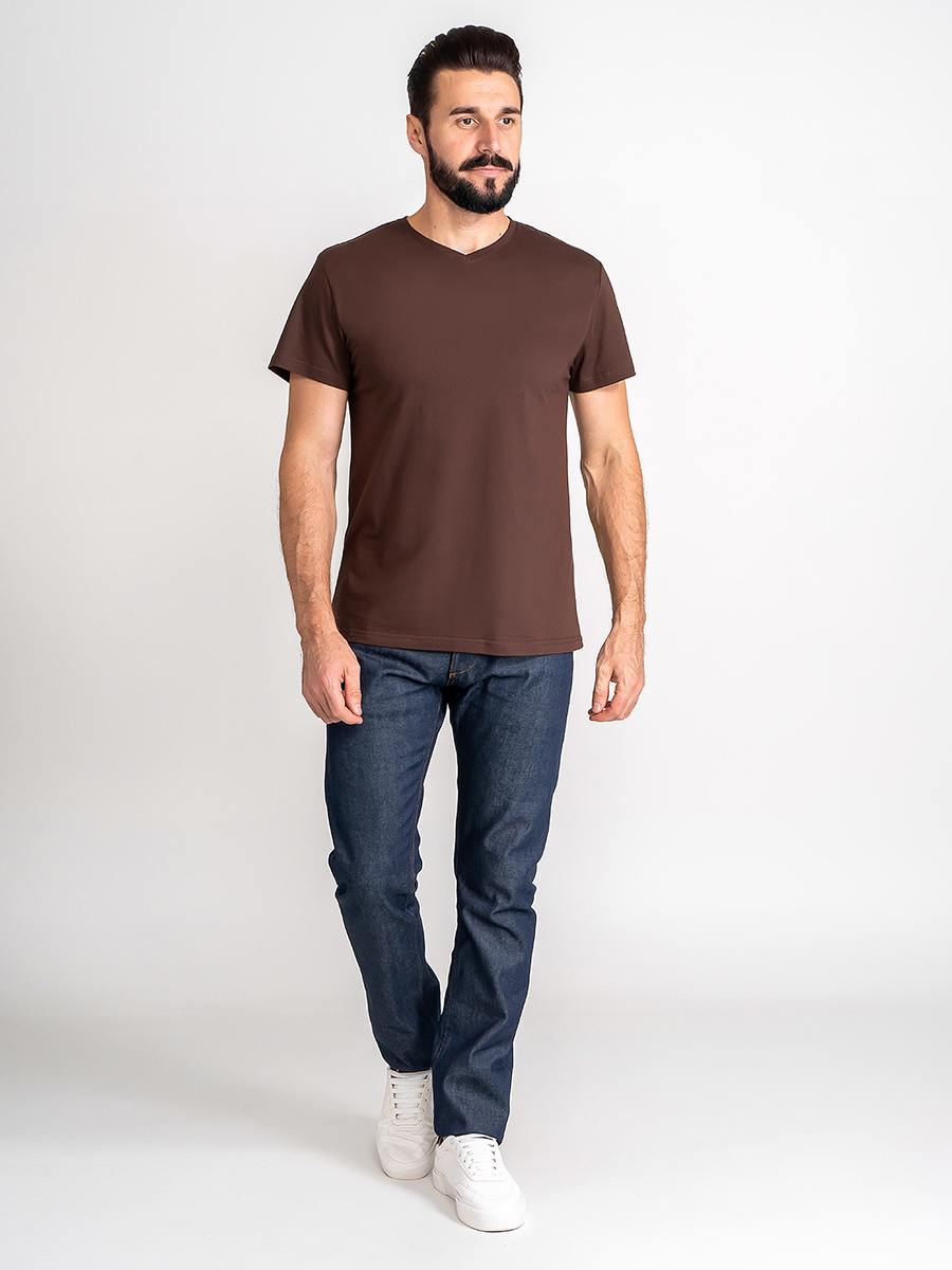 G146-RD-4005 (шоколад) Футболка мужская короткий рукав