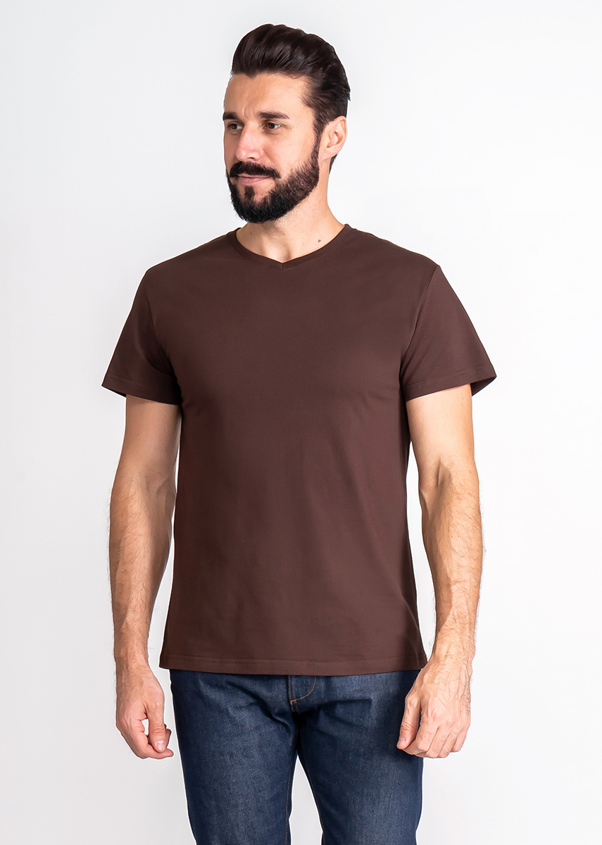 G146-RD-4005 (шоколад) Футболка мужская короткий рукав
