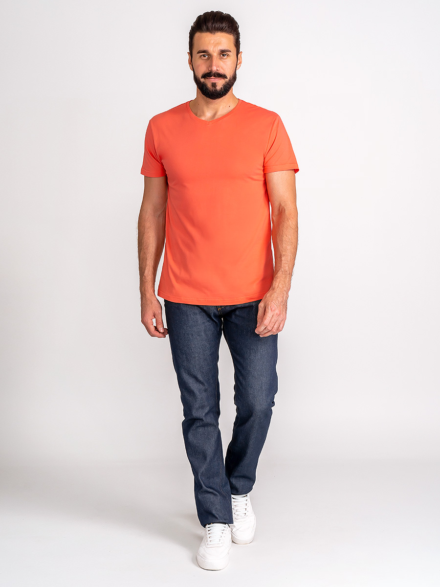 G146-RD-9012 (коралл) Футболка мужская короткий рукав