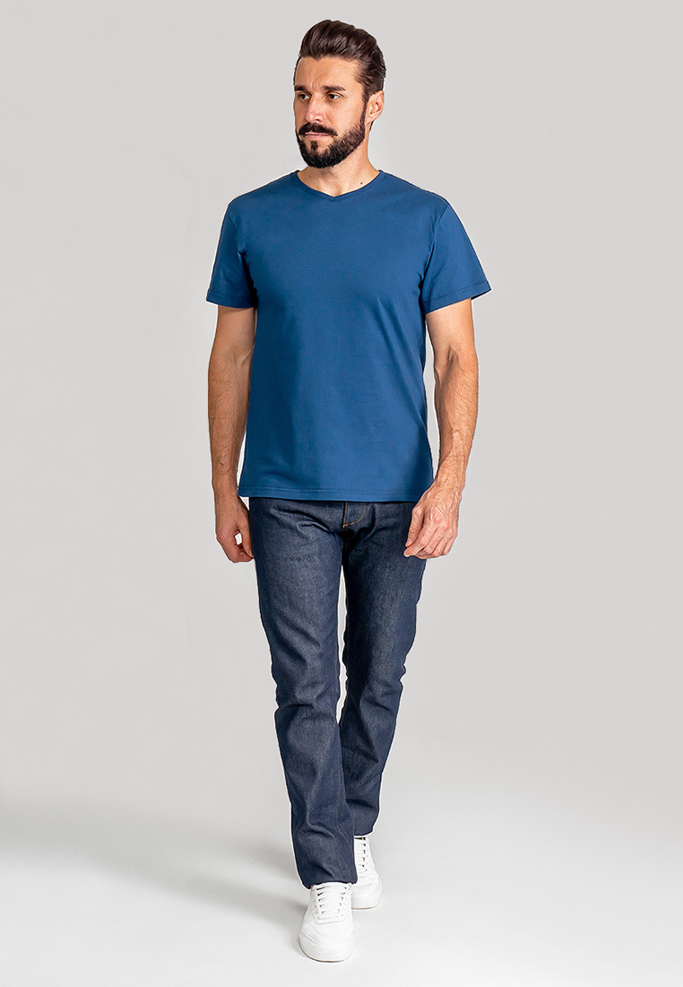 G146-RD-3032 (синий морской) Футболка мужская короткий рукав