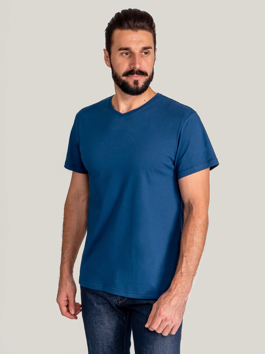 G146-RD-3032 (синий морской) Футболка мужская короткий рукав