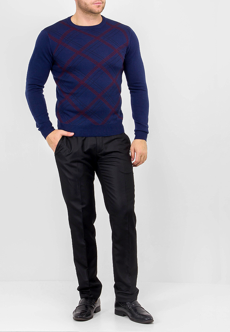 G124-12-клетка (синий/красный) Джемпер мужской