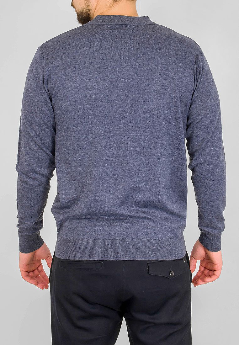 G128-AC255 (серый м.) Джемпер мужской с воротником поло