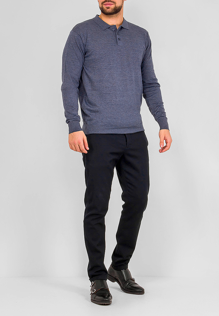 G128-AC255 (серый м.) Джемпер мужской с воротником поло