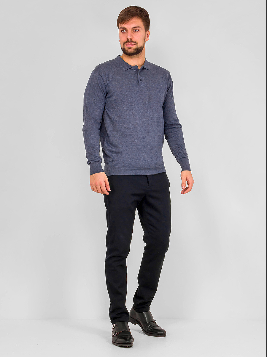 G128-AC255 (серый м.) Джемпер мужской с воротником поло