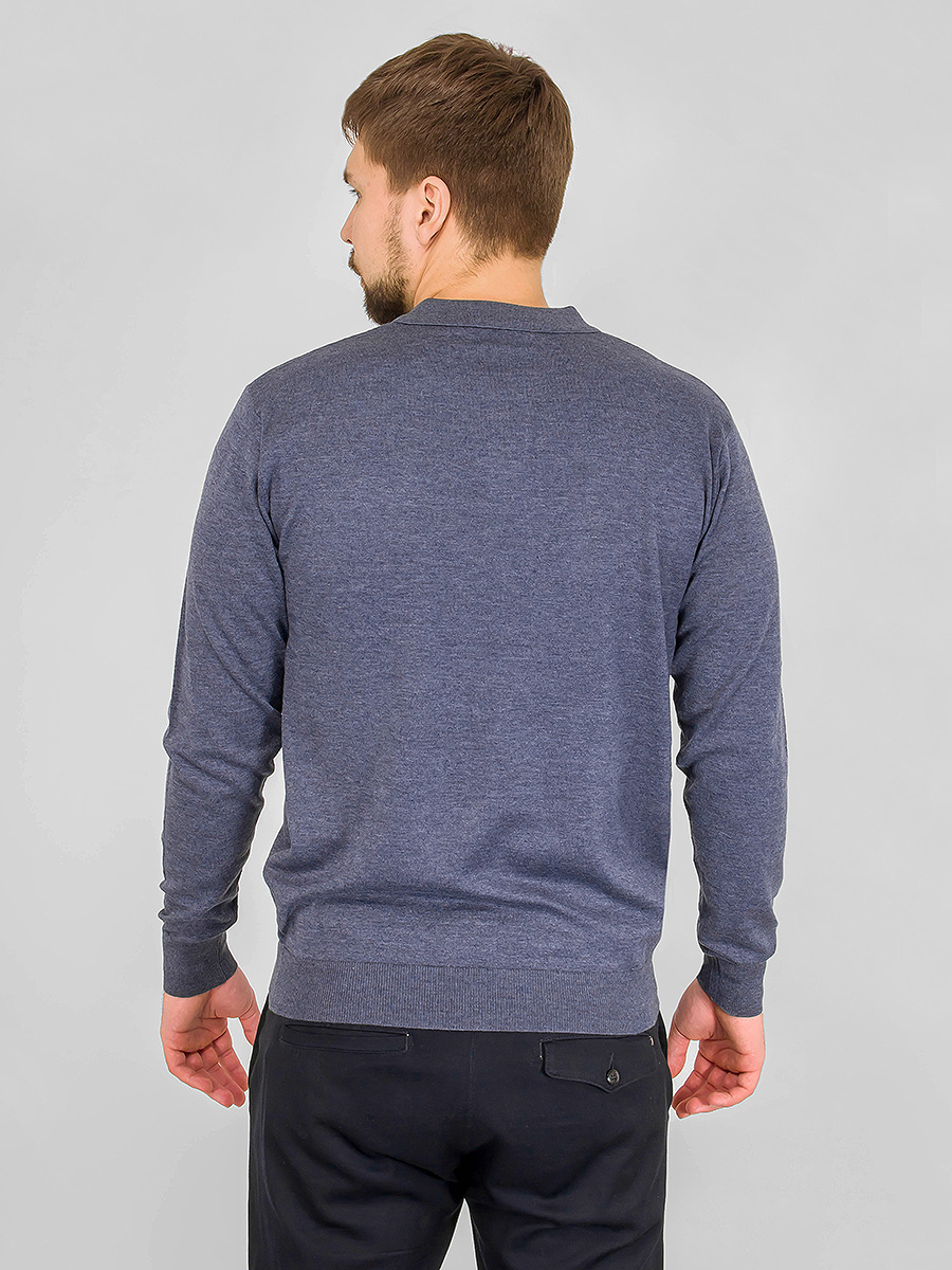 G128-AC255 (серый м.) Джемпер мужской с воротником поло