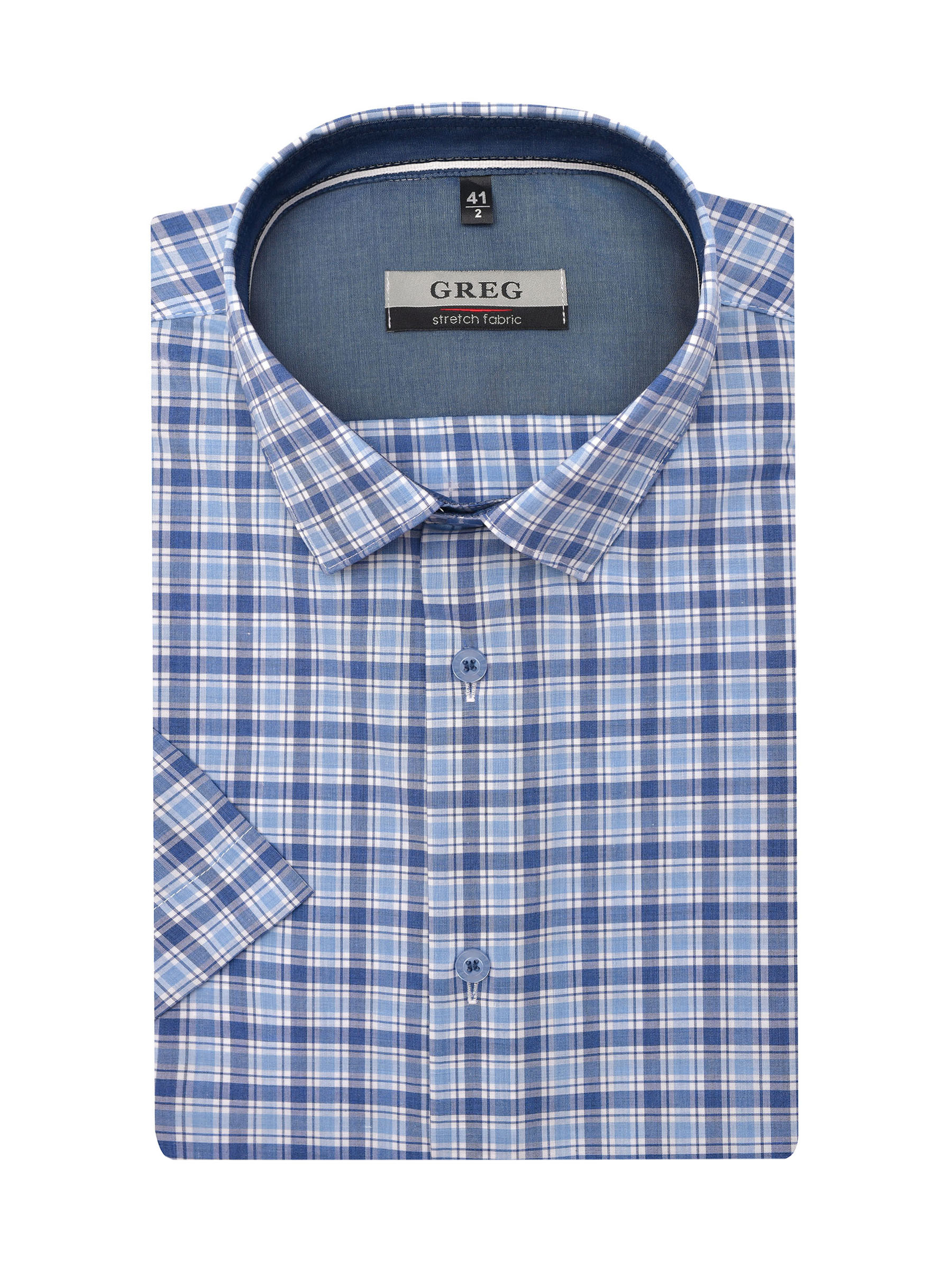 225/207/1968/ZN/1p STRETCH Сорочка мужская короткий рукав