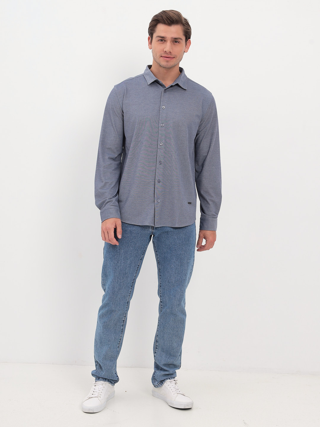 G148-RH03-2 (синий) Батник мужской трикотажный