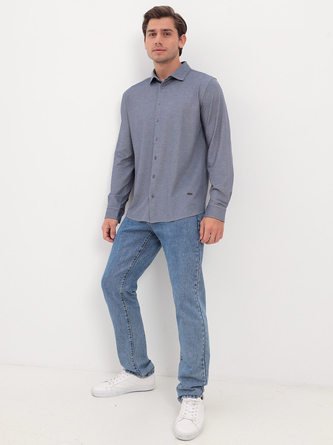 G148-RH03-2 (синий) Батник мужской трикотажный