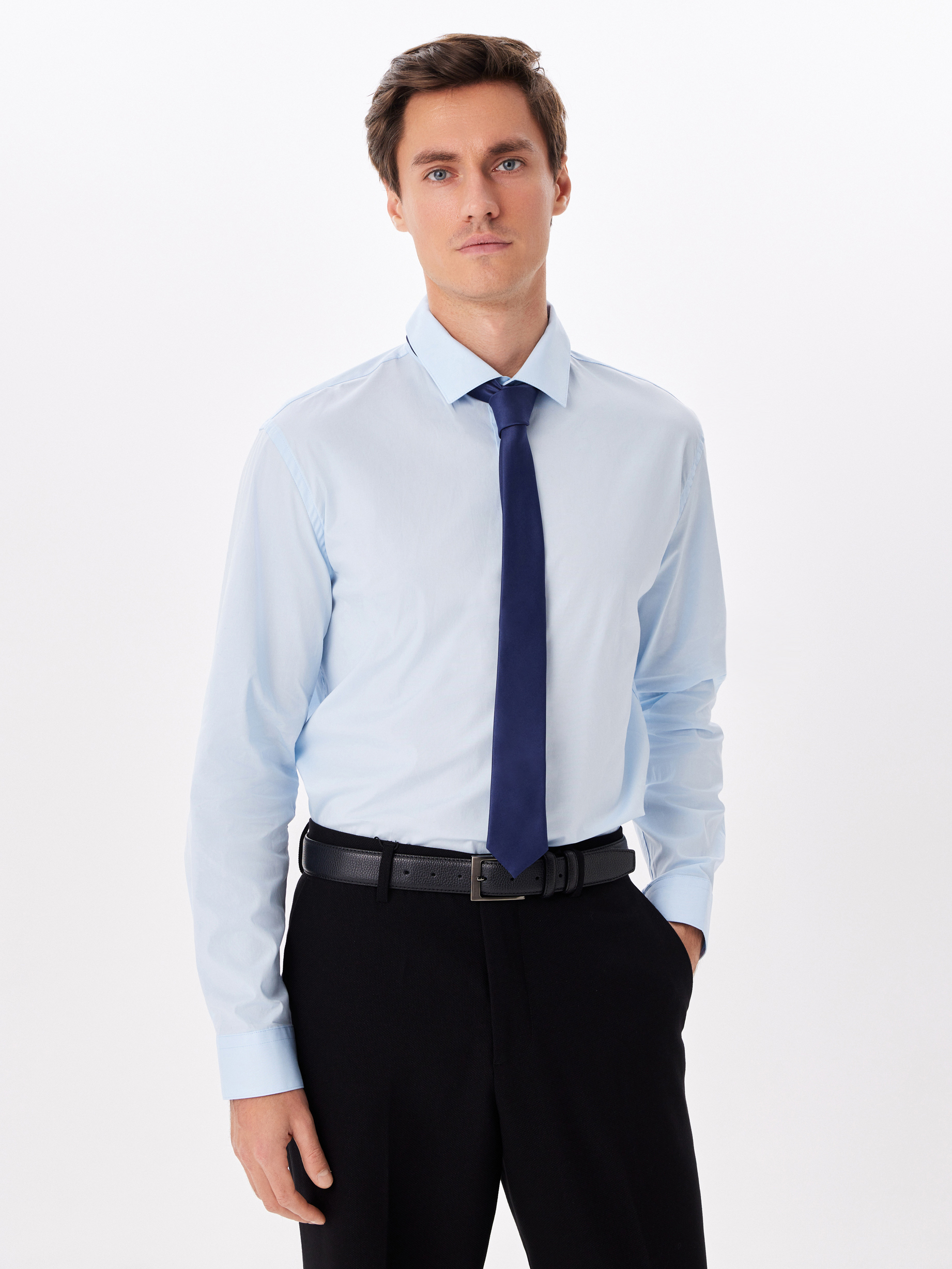 210/237/BL/ZN STRETCH Сорочка мужская длинный рукав