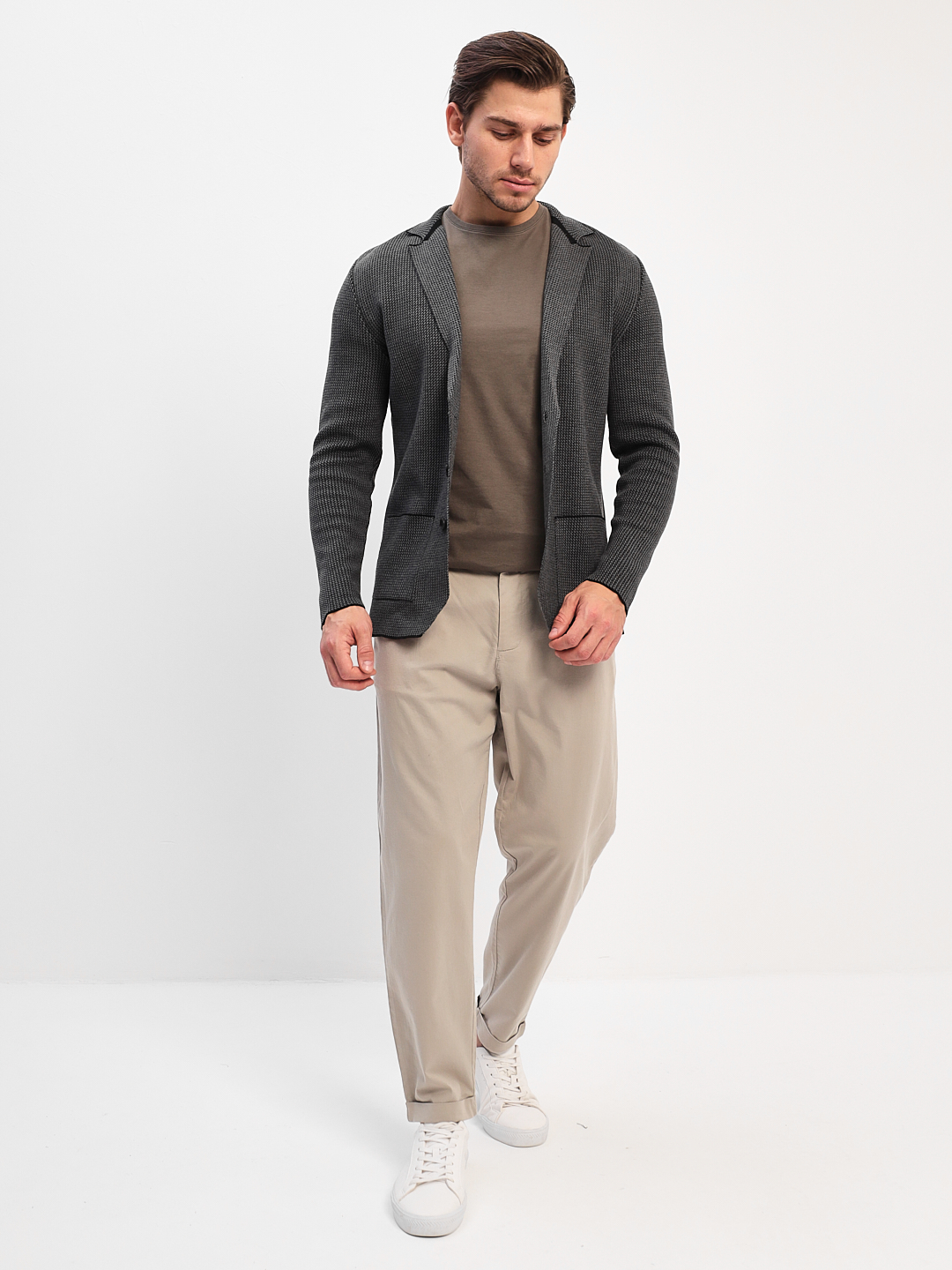 G136Z-KF-микро Z (чёрн./серый) Кардиган мужской