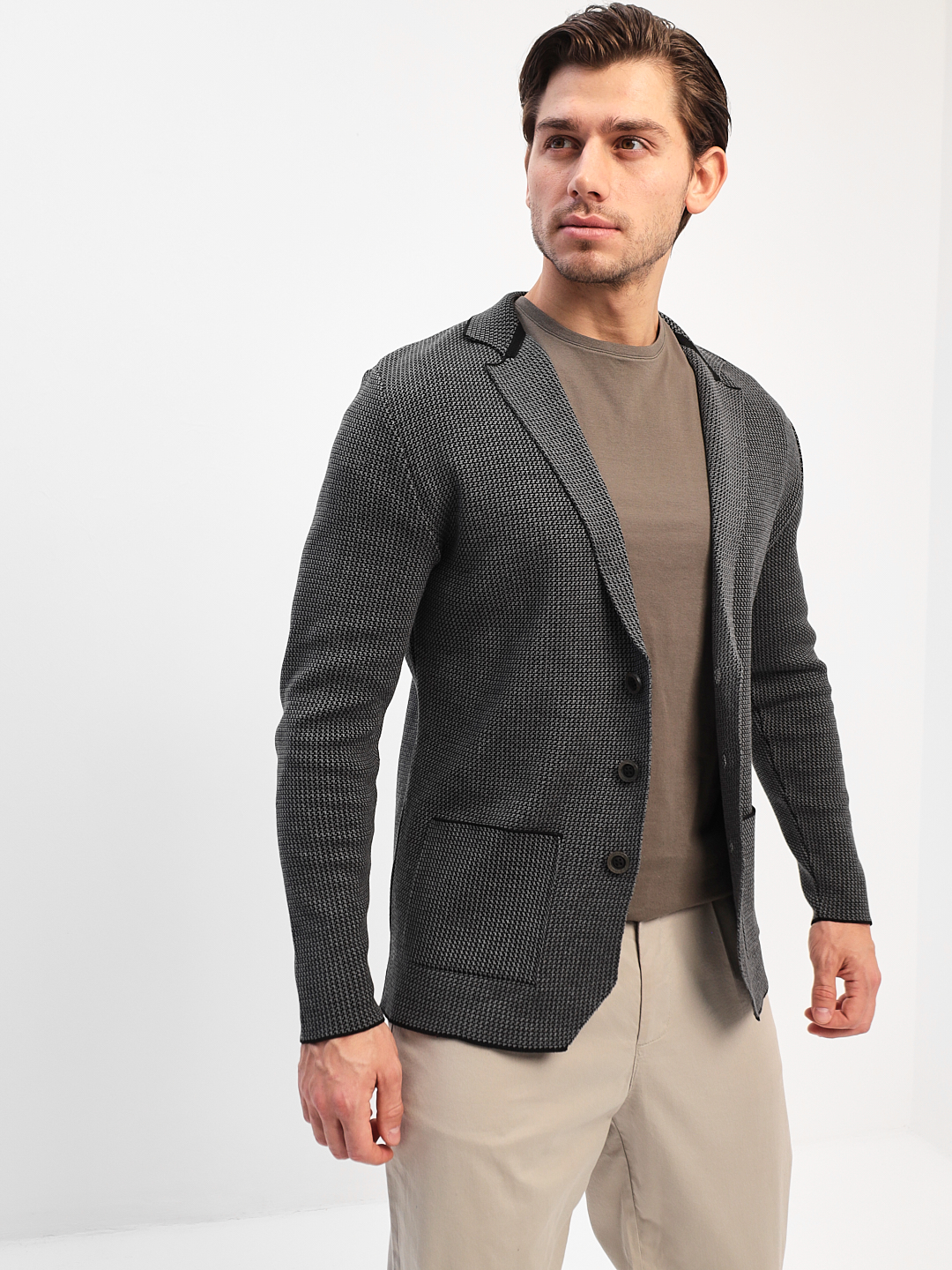 G136Z-KF-микро Z (чёрн./серый) Кардиган мужской