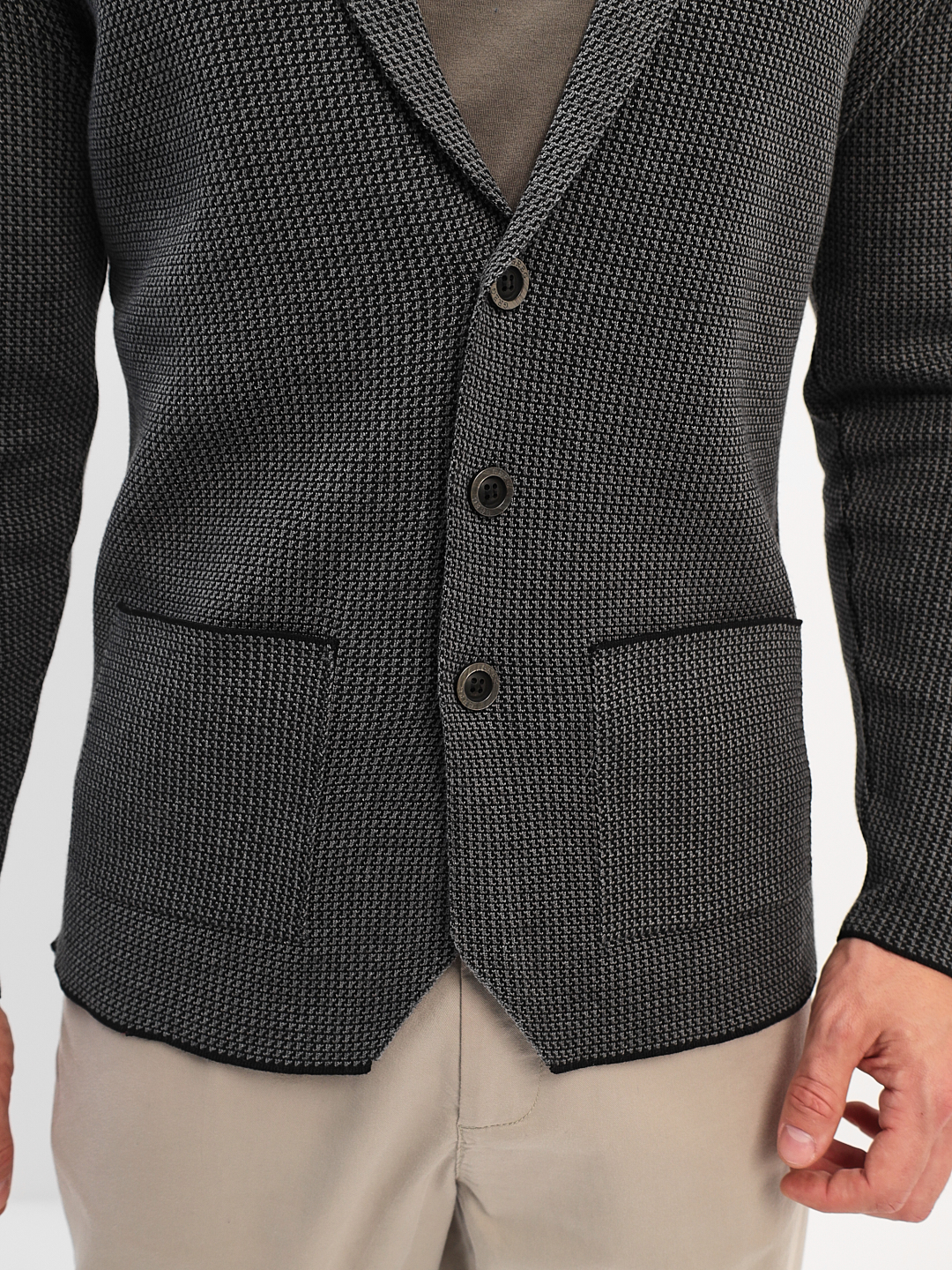 G136Z-KF-микро Z (чёрн./серый) Кардиган мужской