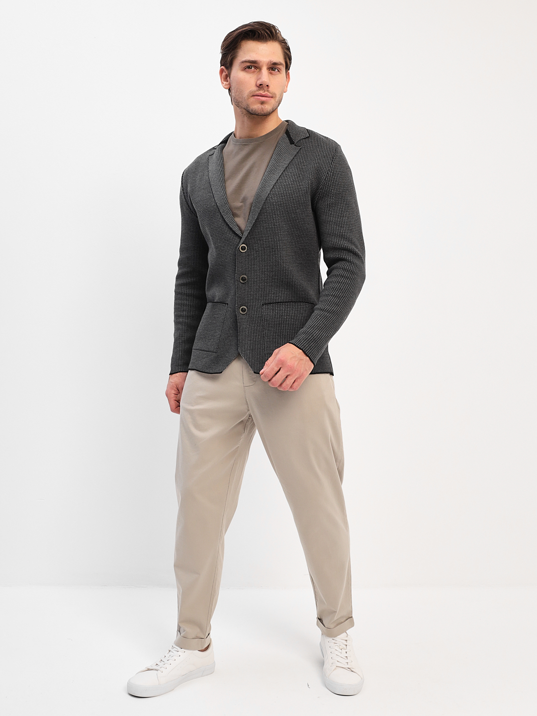 G136Z-KF-микро Z (чёрн./серый) Кардиган мужской